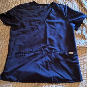 Navy figs casma scrub top M